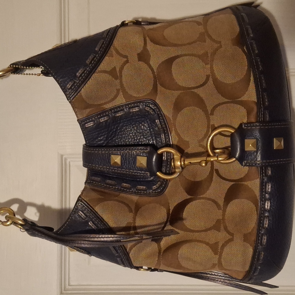 Vintage Coach denim blue bag, like new.
